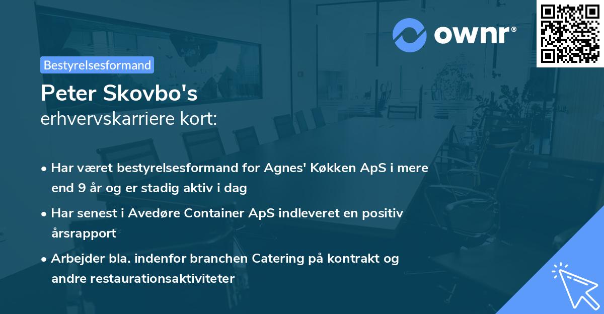 Peter Skovbo's erhvervskarriere kort