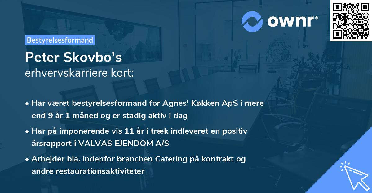 Peter Skovbo's erhvervskarriere kort