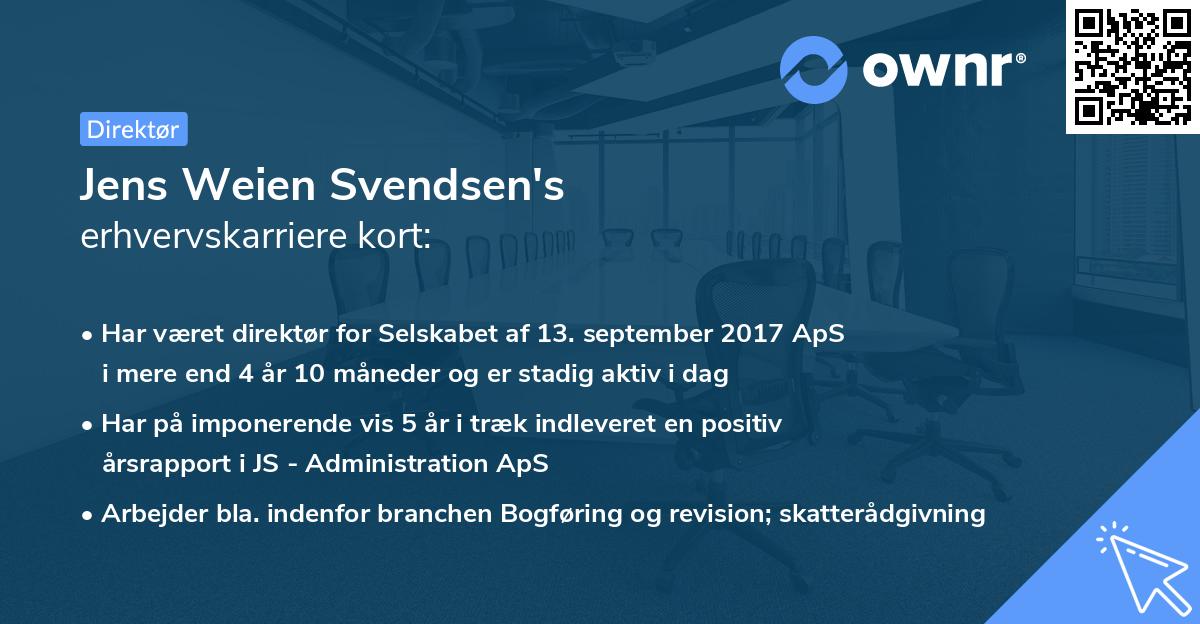 Jens Weien Svendsen's erhvervskarriere kort