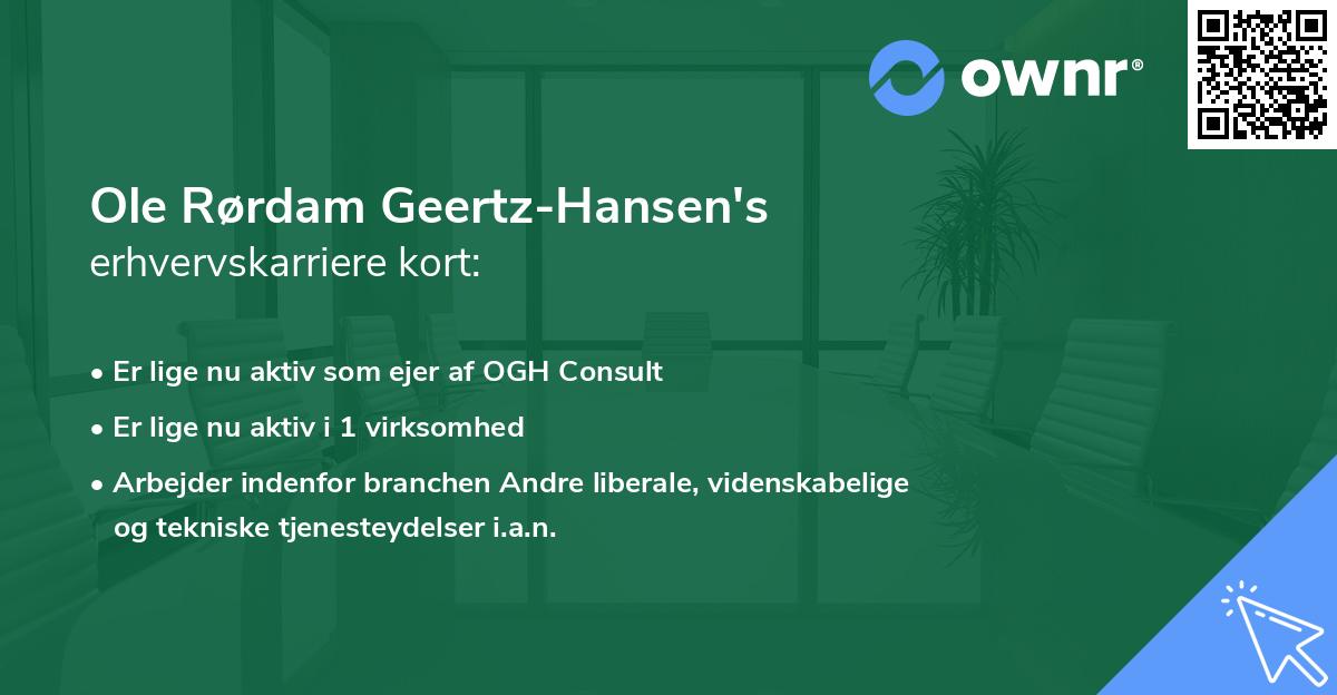 Ole Rørdam Geertz-Hansen's erhvervskarriere kort