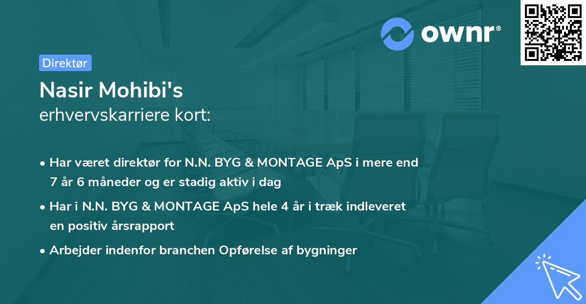 Nasir Mohibi's erhvervskarriere kort