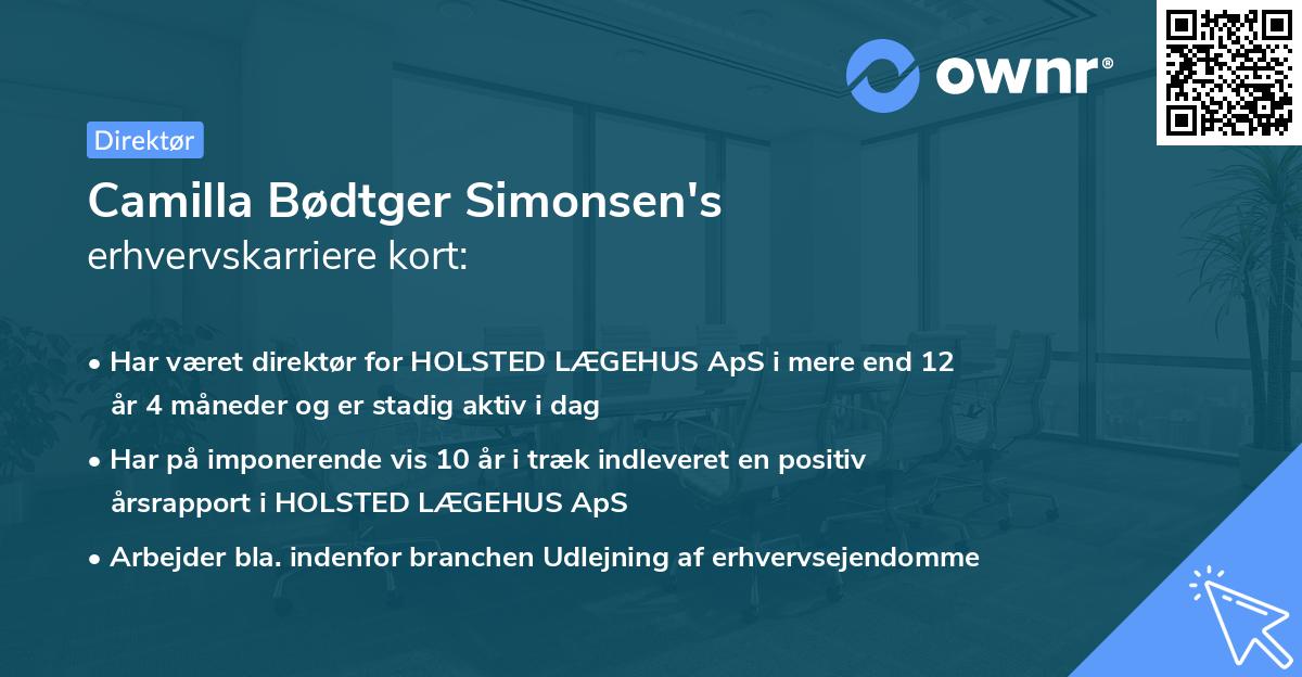 Camilla Bødtger Simonsen's erhvervskarriere kort