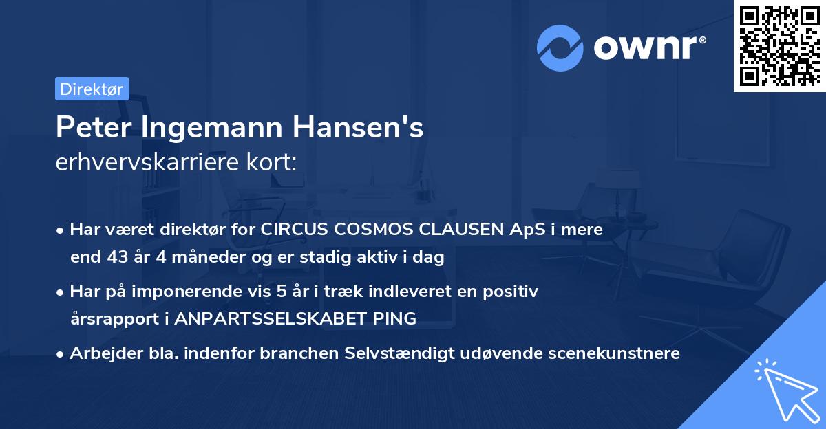 Peter Ingemann Hansen's erhvervskarriere kort