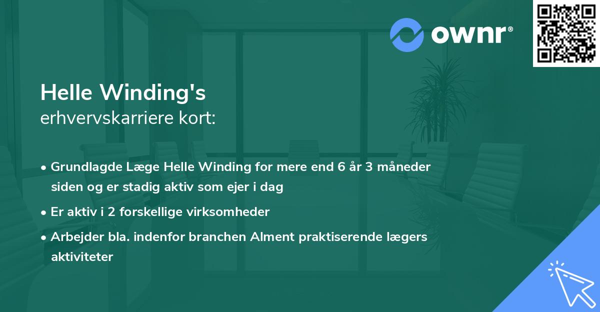 Helle Winding's erhvervskarriere kort