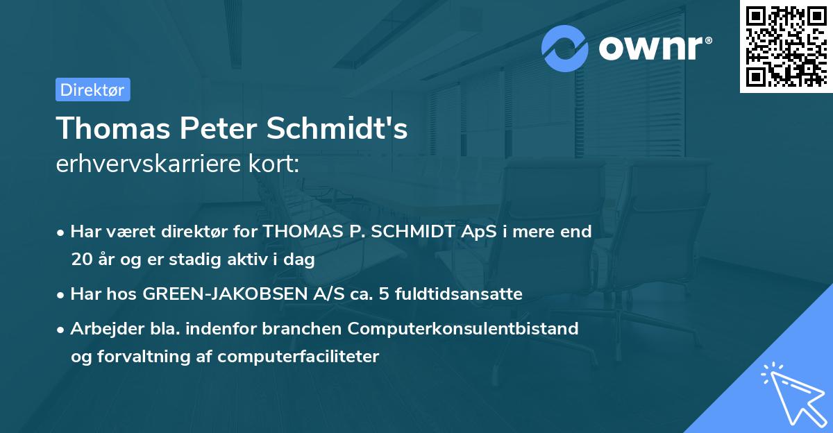 Thomas Peter Schmidt's erhvervskarriere kort