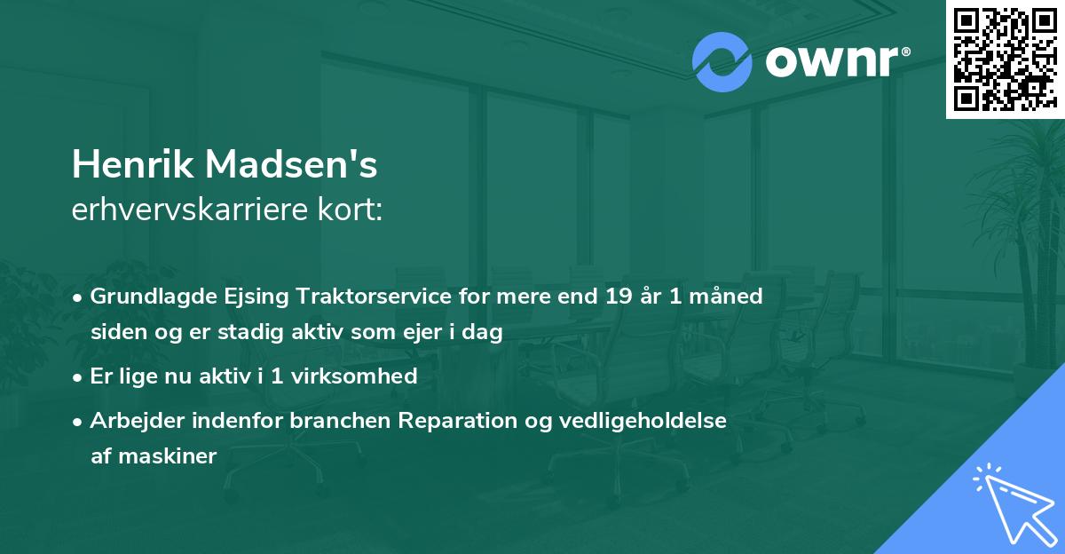 Henrik Madsen's erhvervskarriere kort