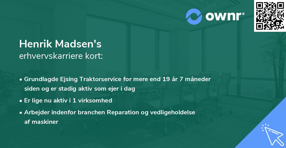 Henrik Madsen's erhvervskarriere kort