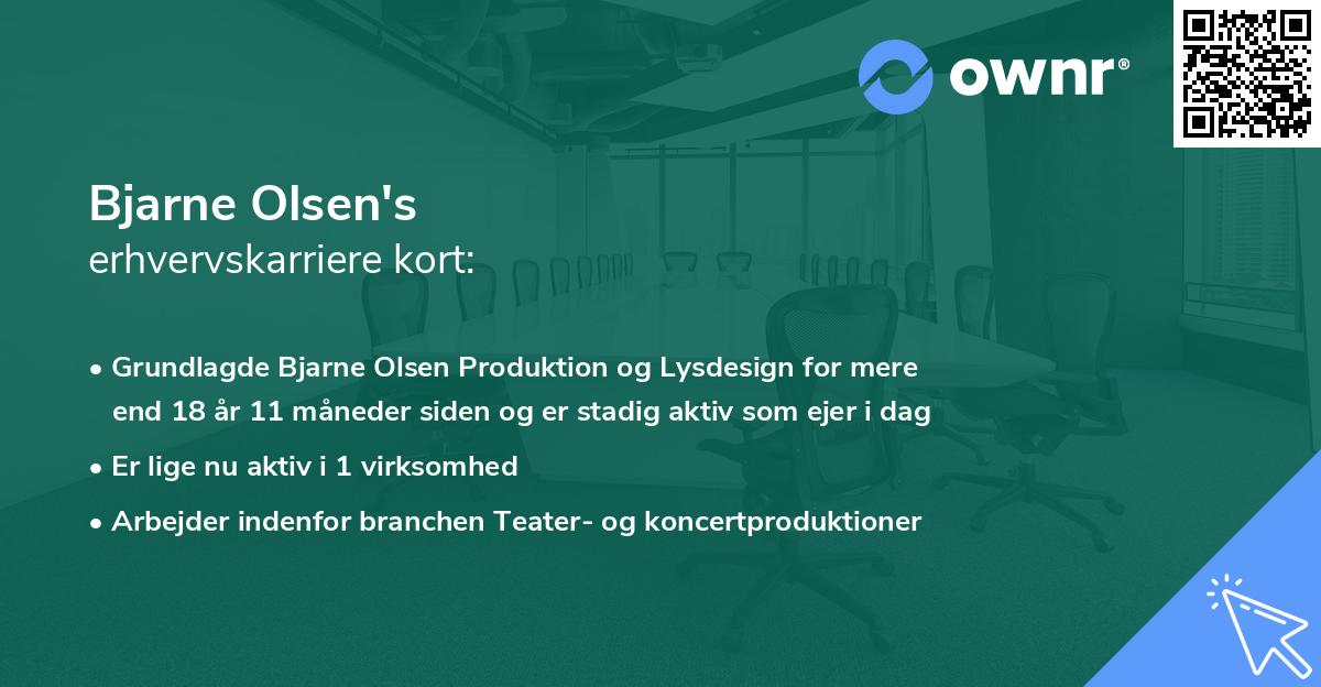 Bjarne Olsen's erhvervskarriere kort