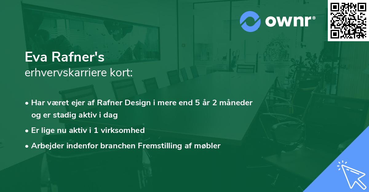 Eva Rafner's erhvervskarriere kort