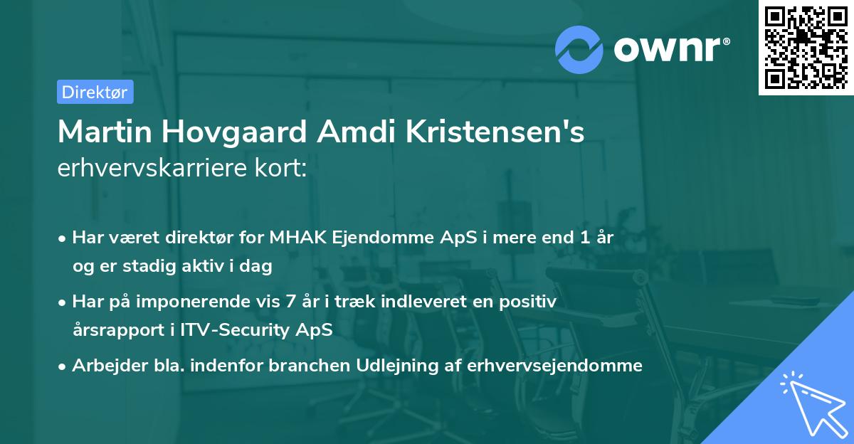 Martin Hovgaard Amdi Kristensen's erhvervskarriere kort