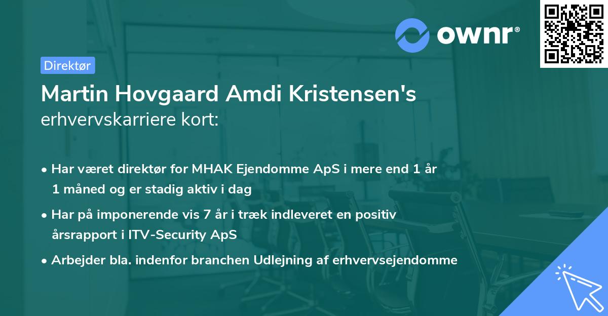 Martin Hovgaard Amdi Kristensen's erhvervskarriere kort