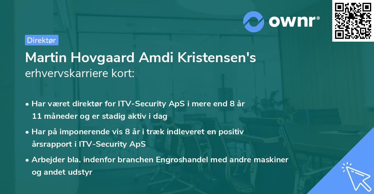 Martin Hovgaard Amdi Kristensen's erhvervskarriere kort