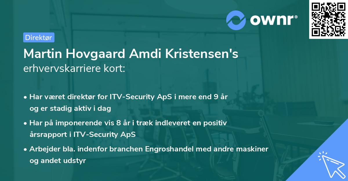 Martin Hovgaard Amdi Kristensen's erhvervskarriere kort