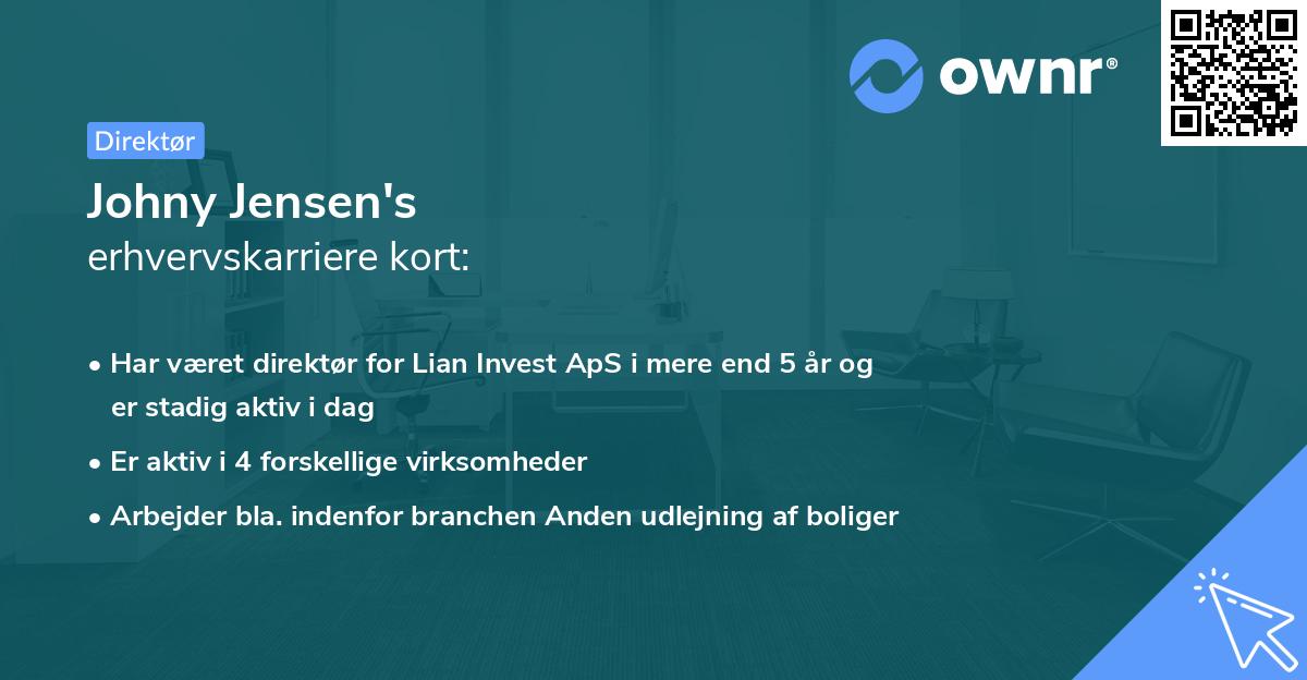 Johny Jensen's erhvervskarriere kort