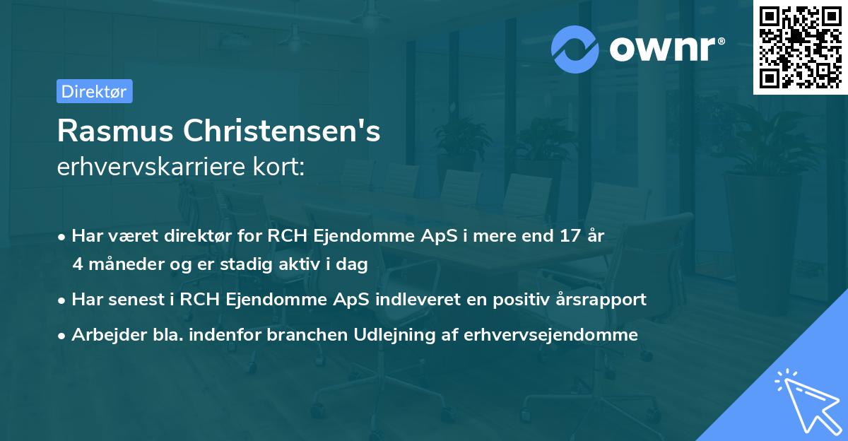Rasmus Christensen's erhvervskarriere kort