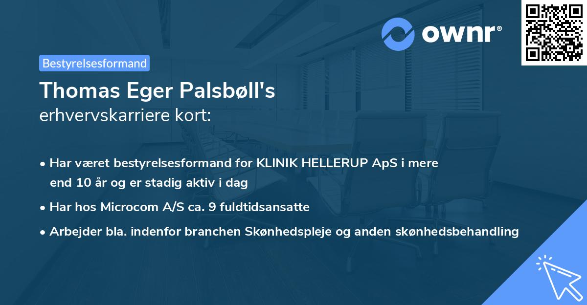 Thomas Eger Palsbøll's erhvervskarriere kort