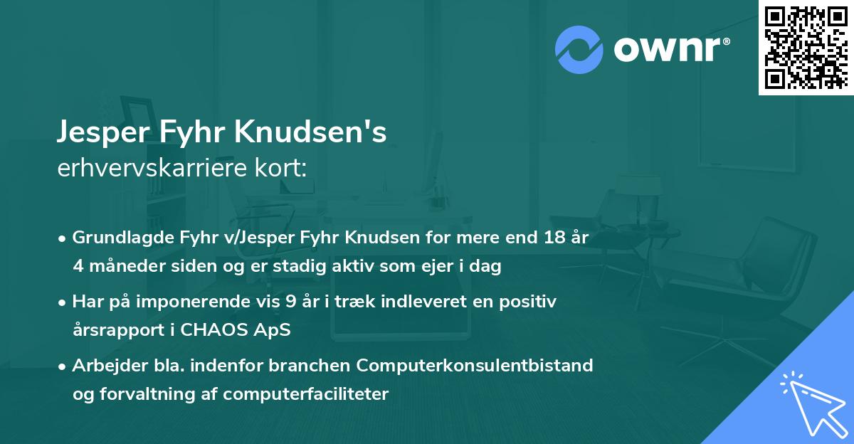 Jesper Fyhr Knudsen's erhvervskarriere kort