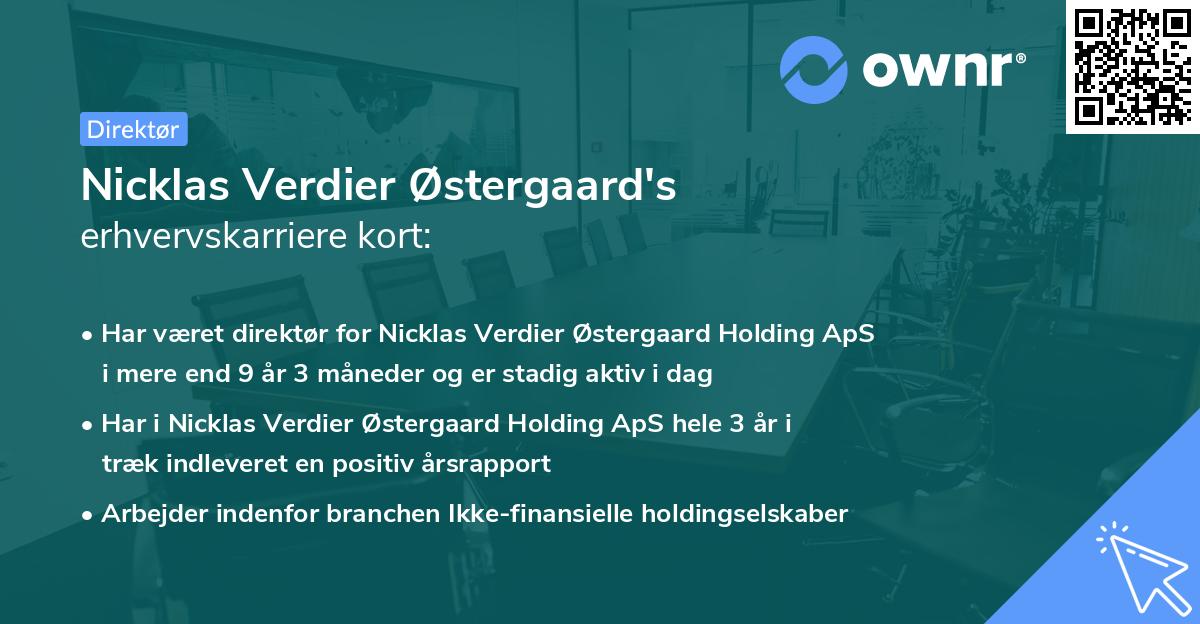 Nicklas Verdier Østergaard's erhvervskarriere kort