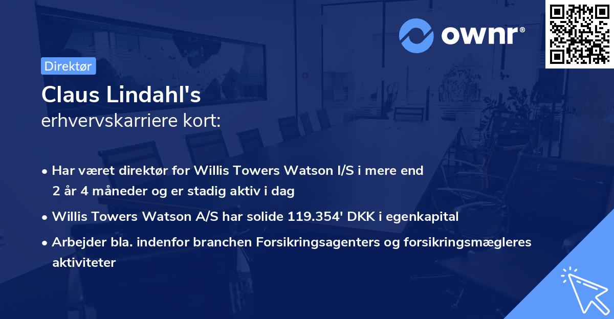 Claus Lindahl's erhvervskarriere kort