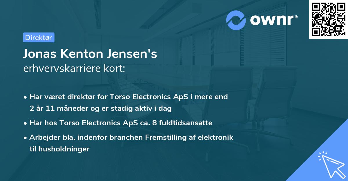 Jonas Kenton Jensen's erhvervskarriere kort