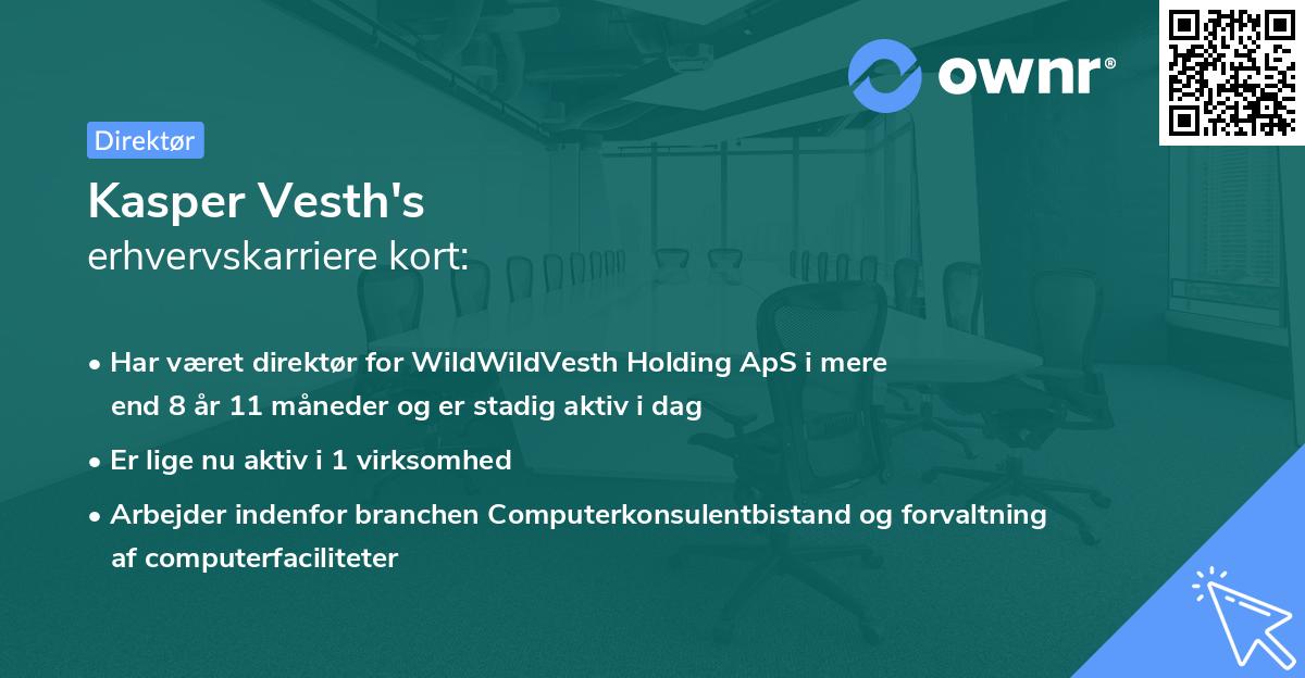 Kasper Vesth's erhvervskarriere kort