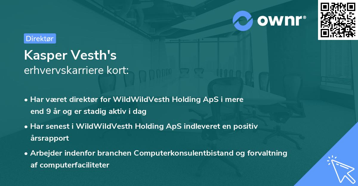 Kasper Vesth's erhvervskarriere kort