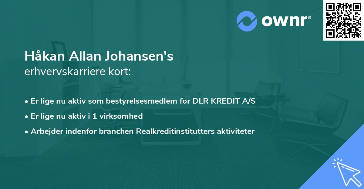 Håkan Allan Johansen's erhvervskarriere kort