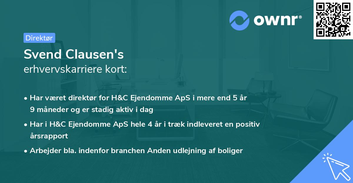 Svend Clausen's erhvervskarriere kort
