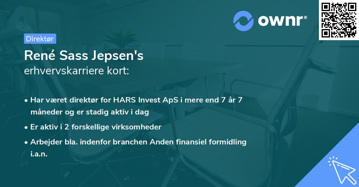 René Sass Jepsen's erhvervskarriere kort