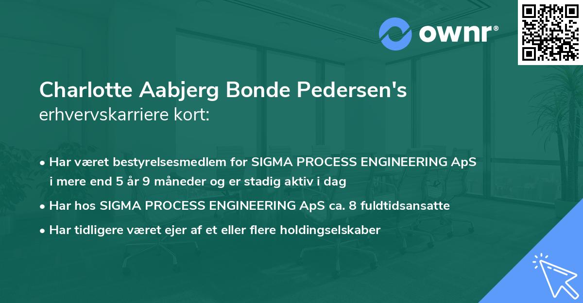 Charlotte Aabjerg Bonde Pedersen's erhvervskarriere kort