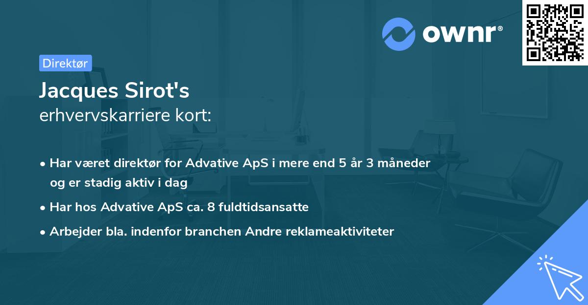 Jacques Sirot's erhvervskarriere kort