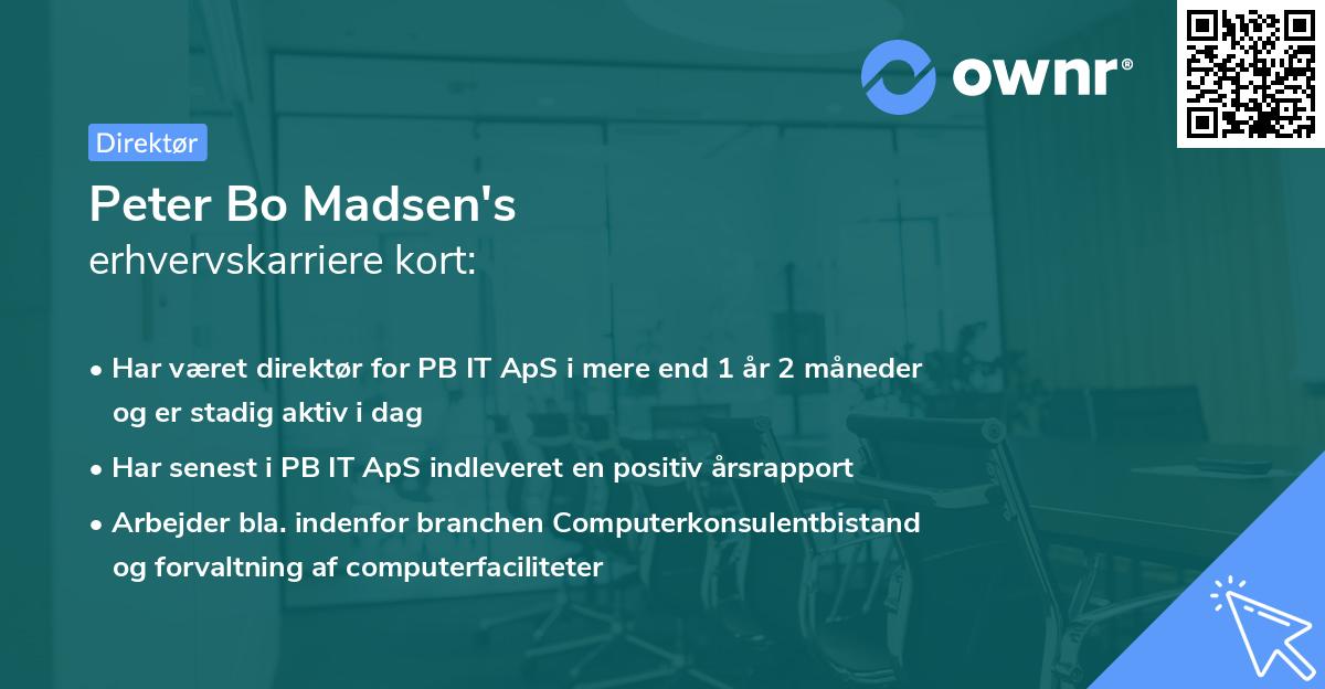 Peter Bo Madsen's erhvervskarriere kort