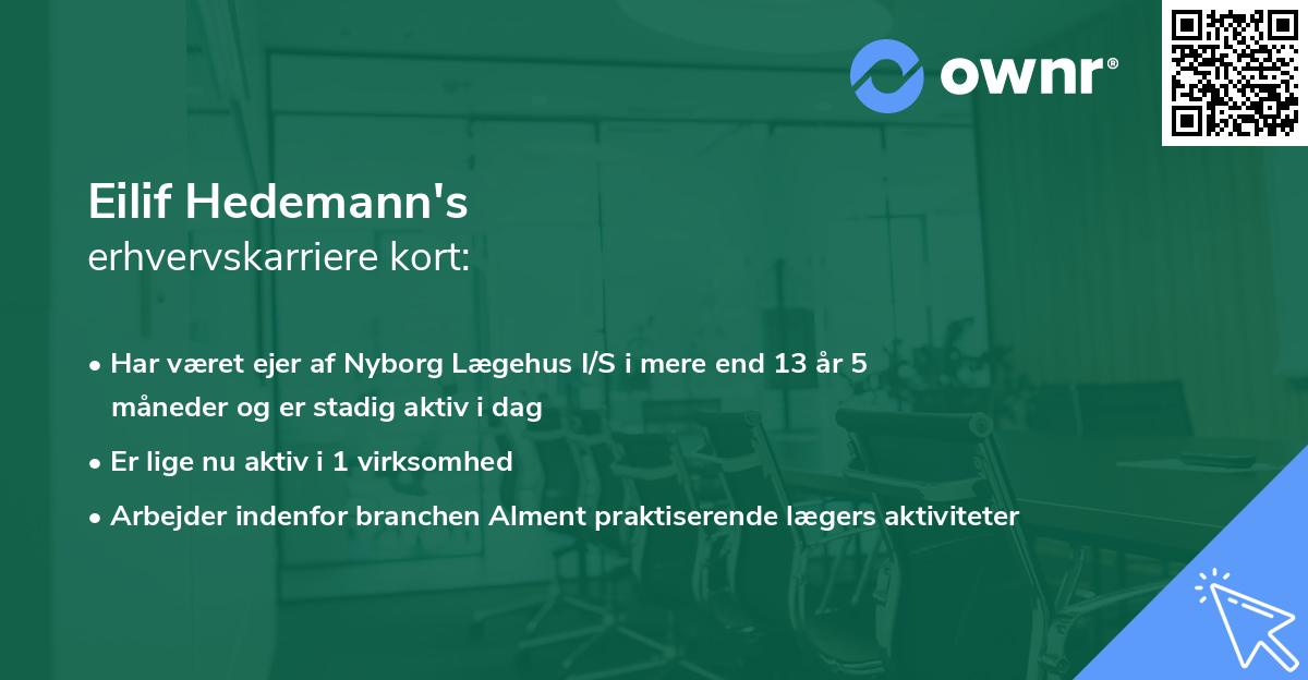 Eilif Hedemann's erhvervskarriere kort