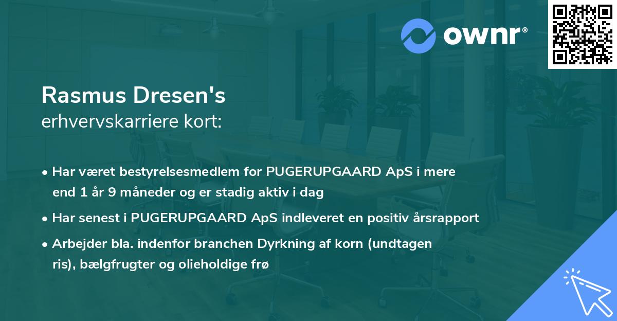Rasmus Dresen's erhvervskarriere kort