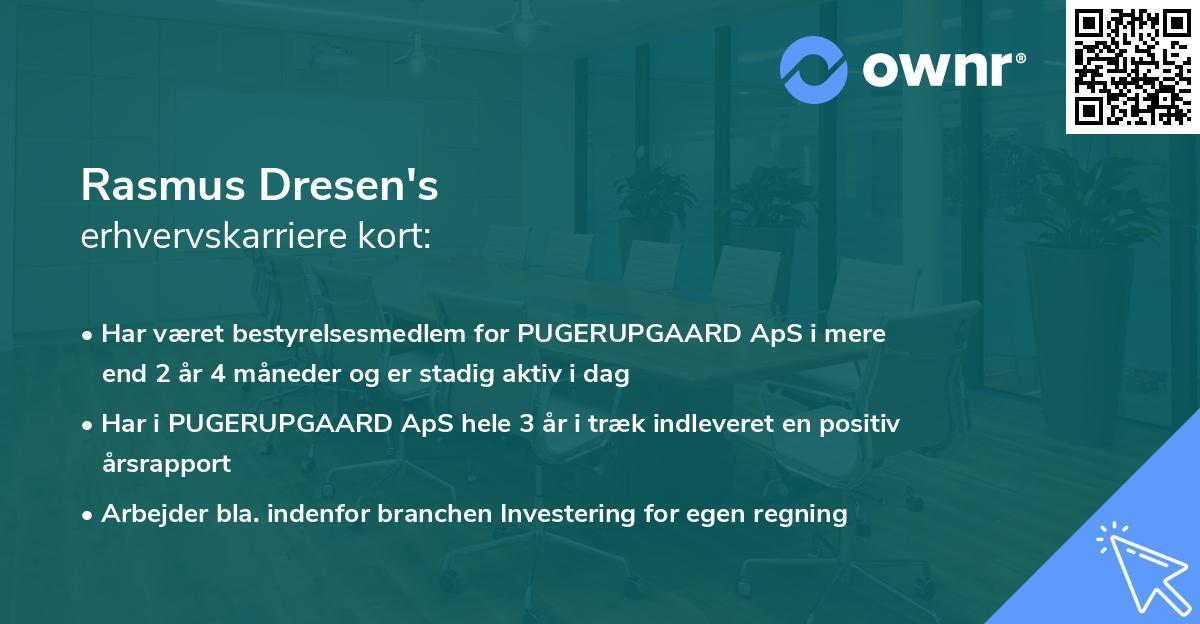 Rasmus Dresen's erhvervskarriere kort