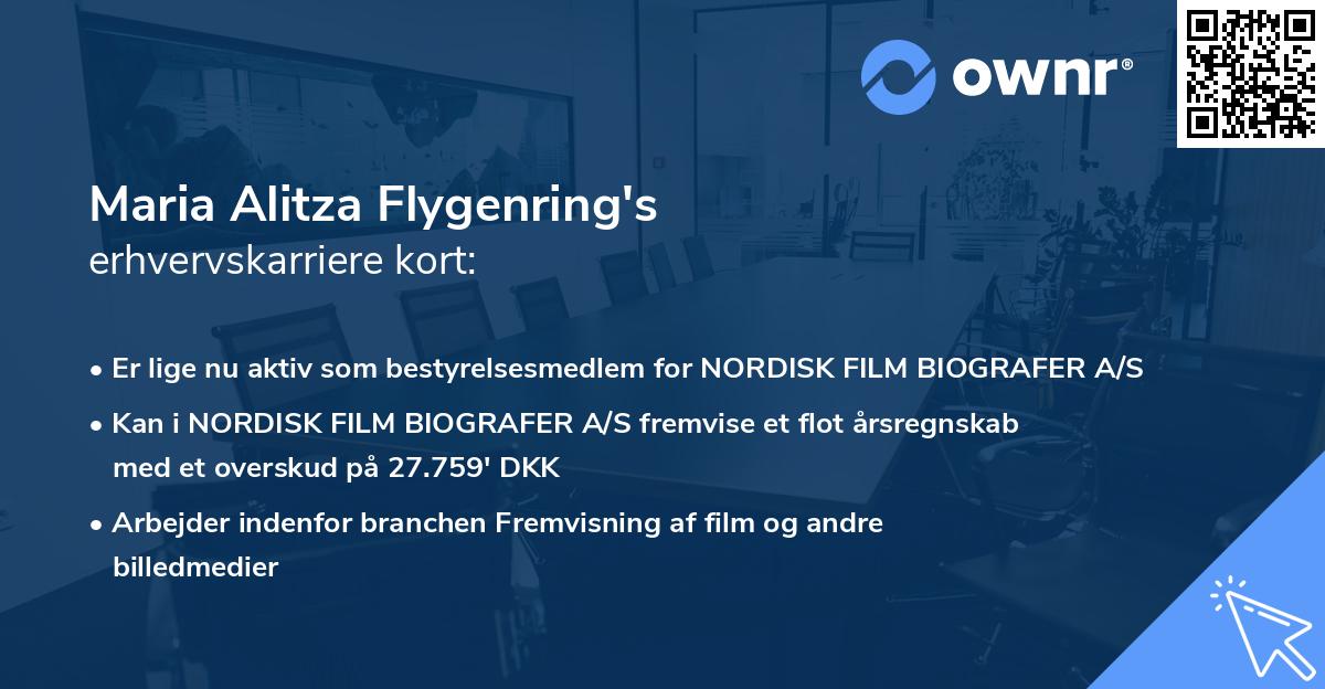 Maria Alitza Flygenring's erhvervskarriere kort
