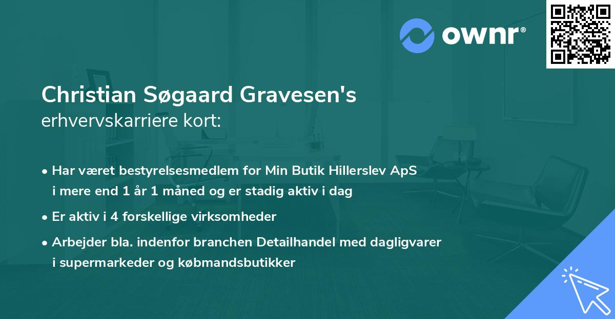 Christian Søgaard Gravesen's erhvervskarriere kort