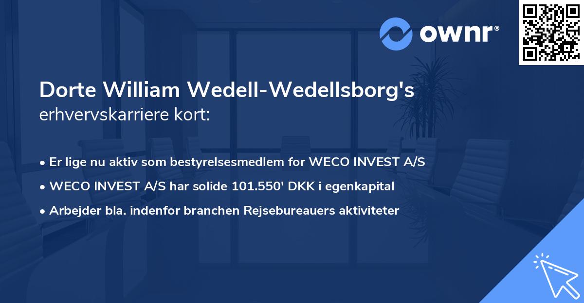 Dorte William Wedell-Wedellsborg's erhvervskarriere kort