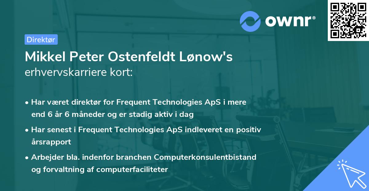Mikkel Peter Ostenfeldt Lønow's erhvervskarriere kort