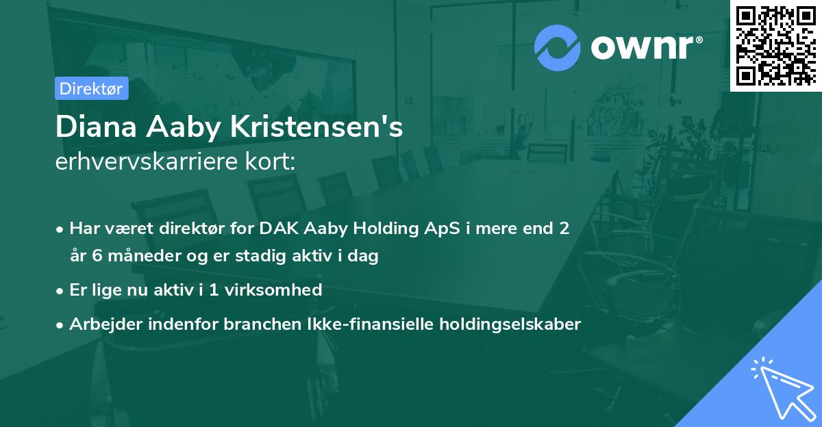 Diana Aaby Kristensen's erhvervskarriere kort