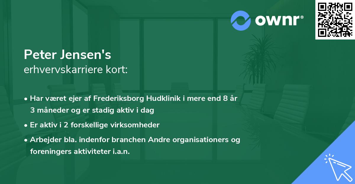 Peter Jensen's erhvervskarriere kort