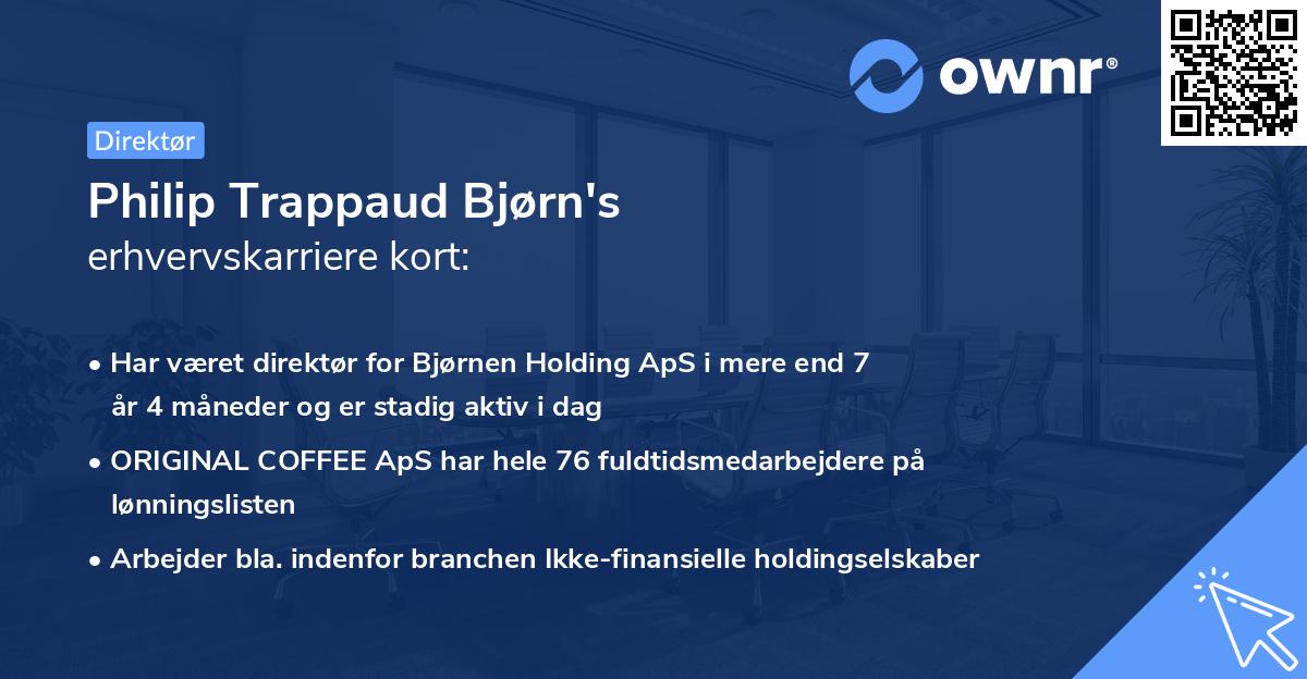 Philip Trappaud Bjørn's erhvervskarriere kort
