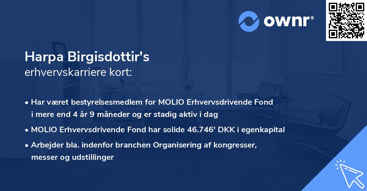 Harpa Birgisdottir's erhvervskarriere kort