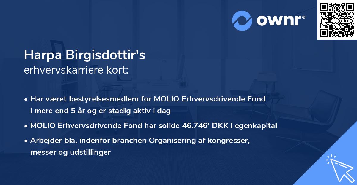 Harpa Birgisdottir's erhvervskarriere kort