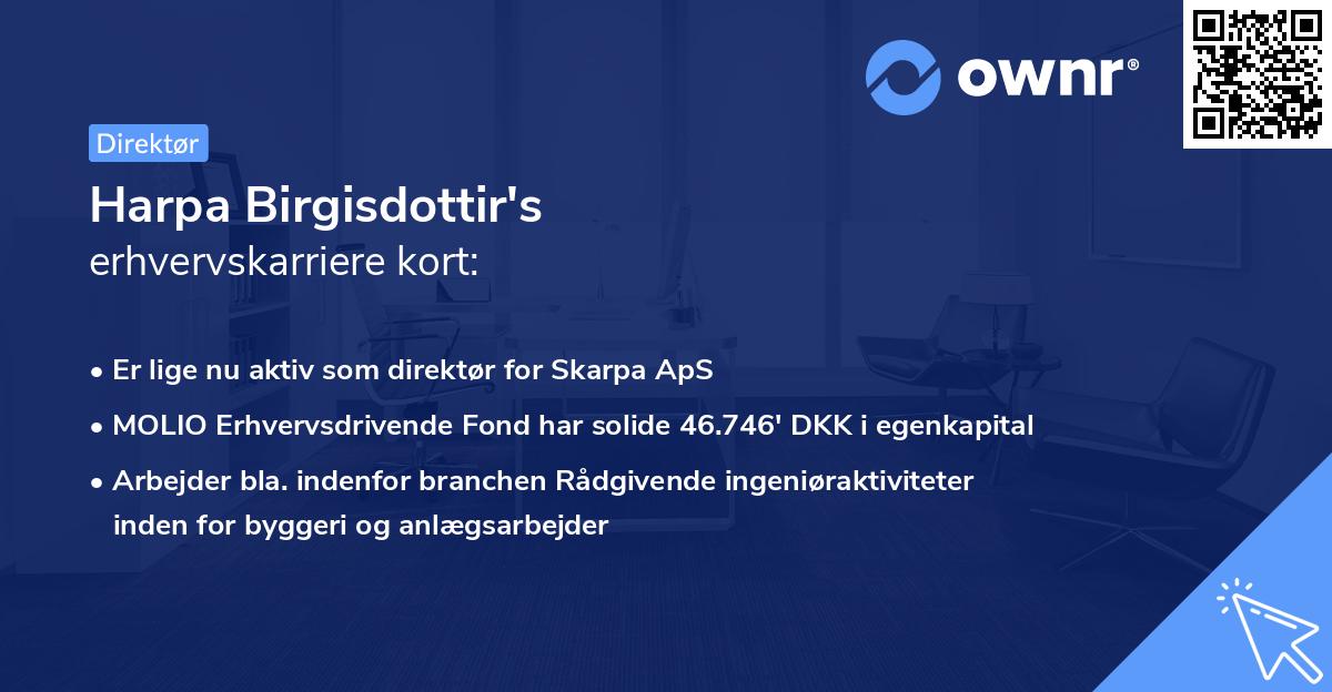 Harpa Birgisdottir's erhvervskarriere kort