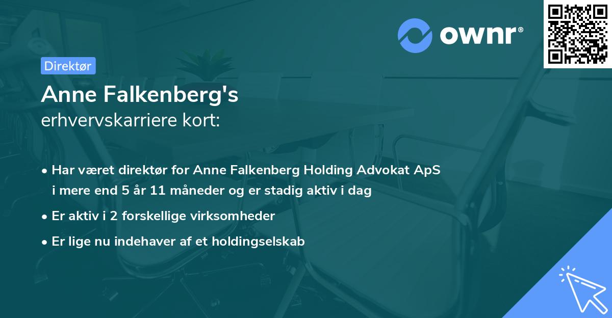 Anne Falkenberg's erhvervskarriere kort