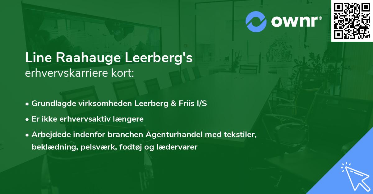 Line Raahauge Leerberg's erhvervskarriere kort