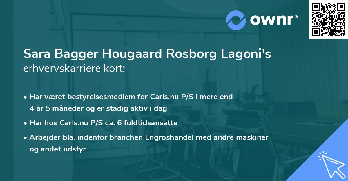 Sara Bagger Hougaard Rosborg Lagoni's erhvervskarriere kort