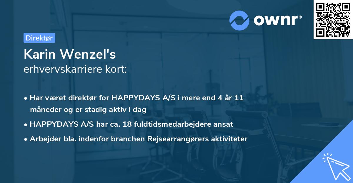 Karin Wenzel's erhvervskarriere kort