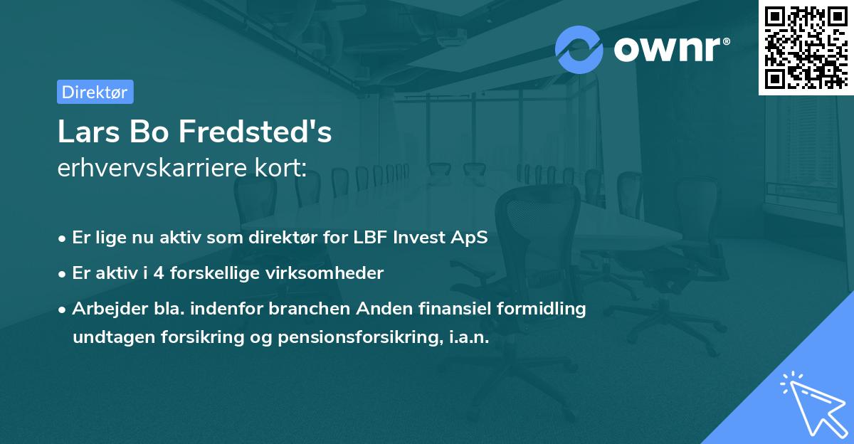 Lars Bo Fredsted's erhvervskarriere kort